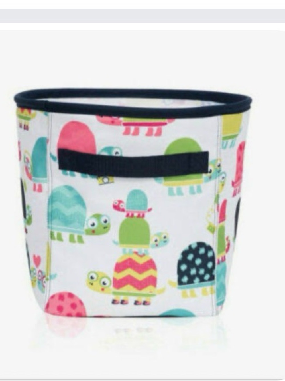 Thirty-One Mini Storage bin Round Organizer- Topsy Turtles print NWT